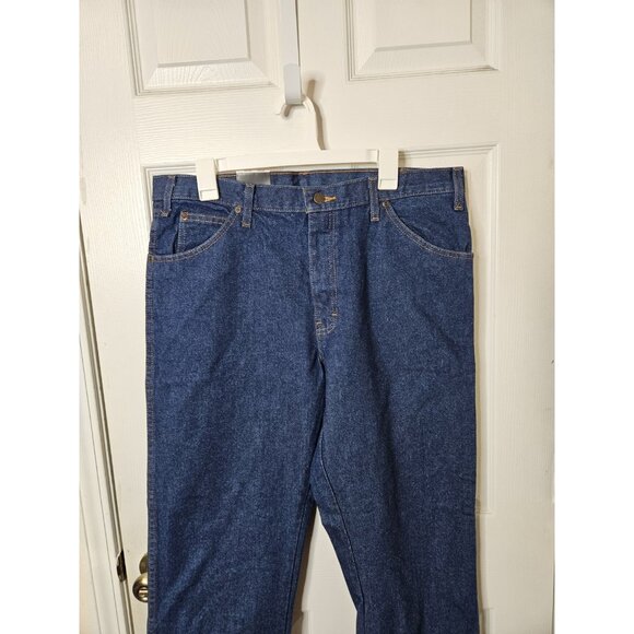 Dickies Work Jeans Mens 36x30 Blue Denim Pants 5 Pocket Straight Leg Boot NEW - Picture 2 of 7